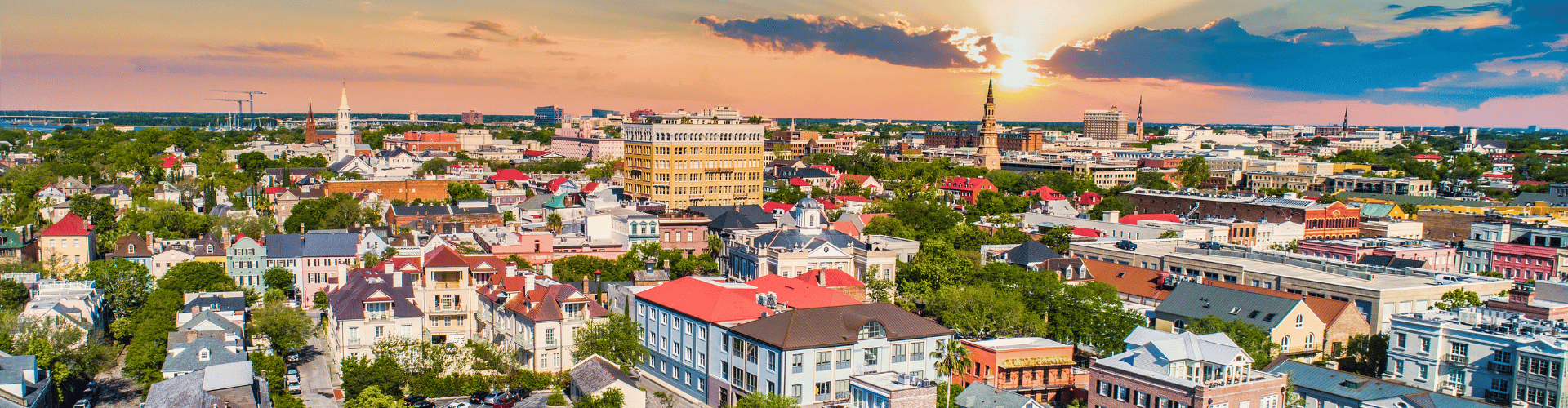 A city with many buildings.