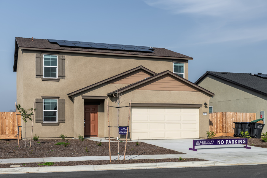 A house with a garage.