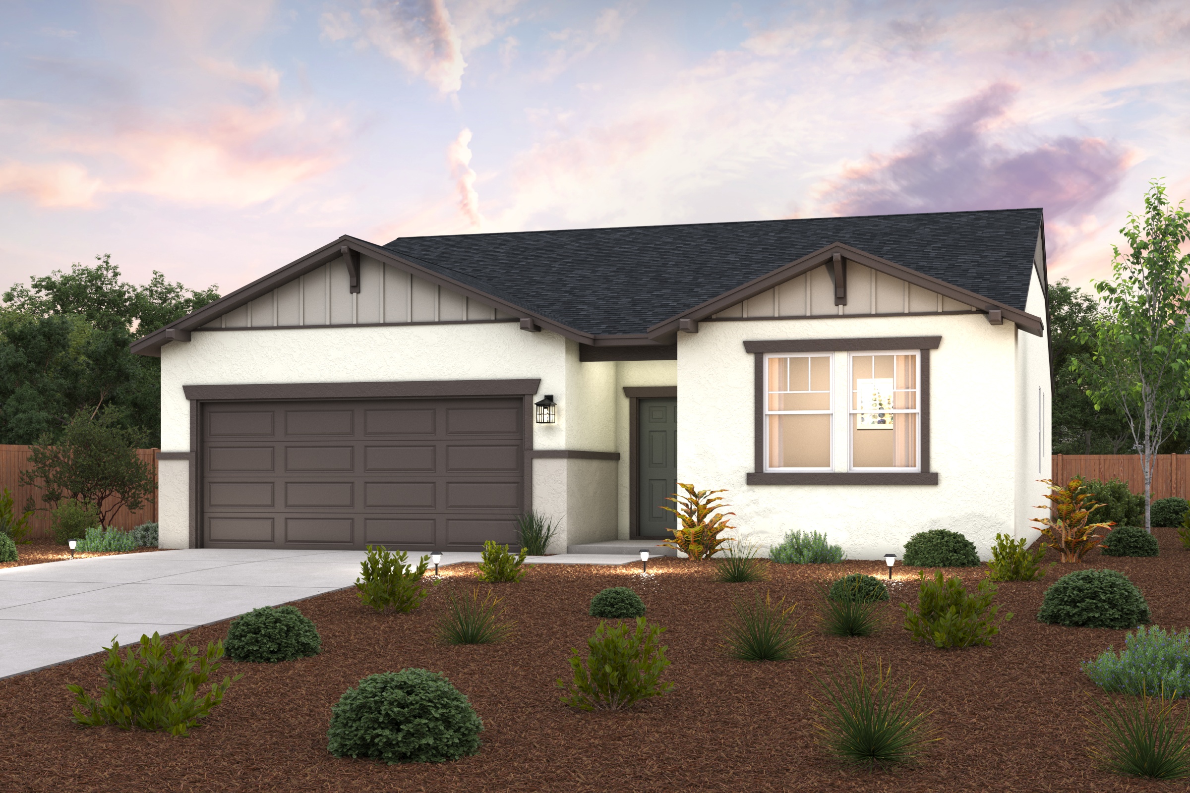 A house with a garage.