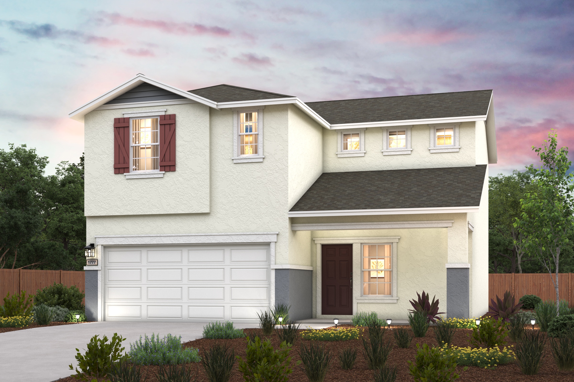 A house with a garage.