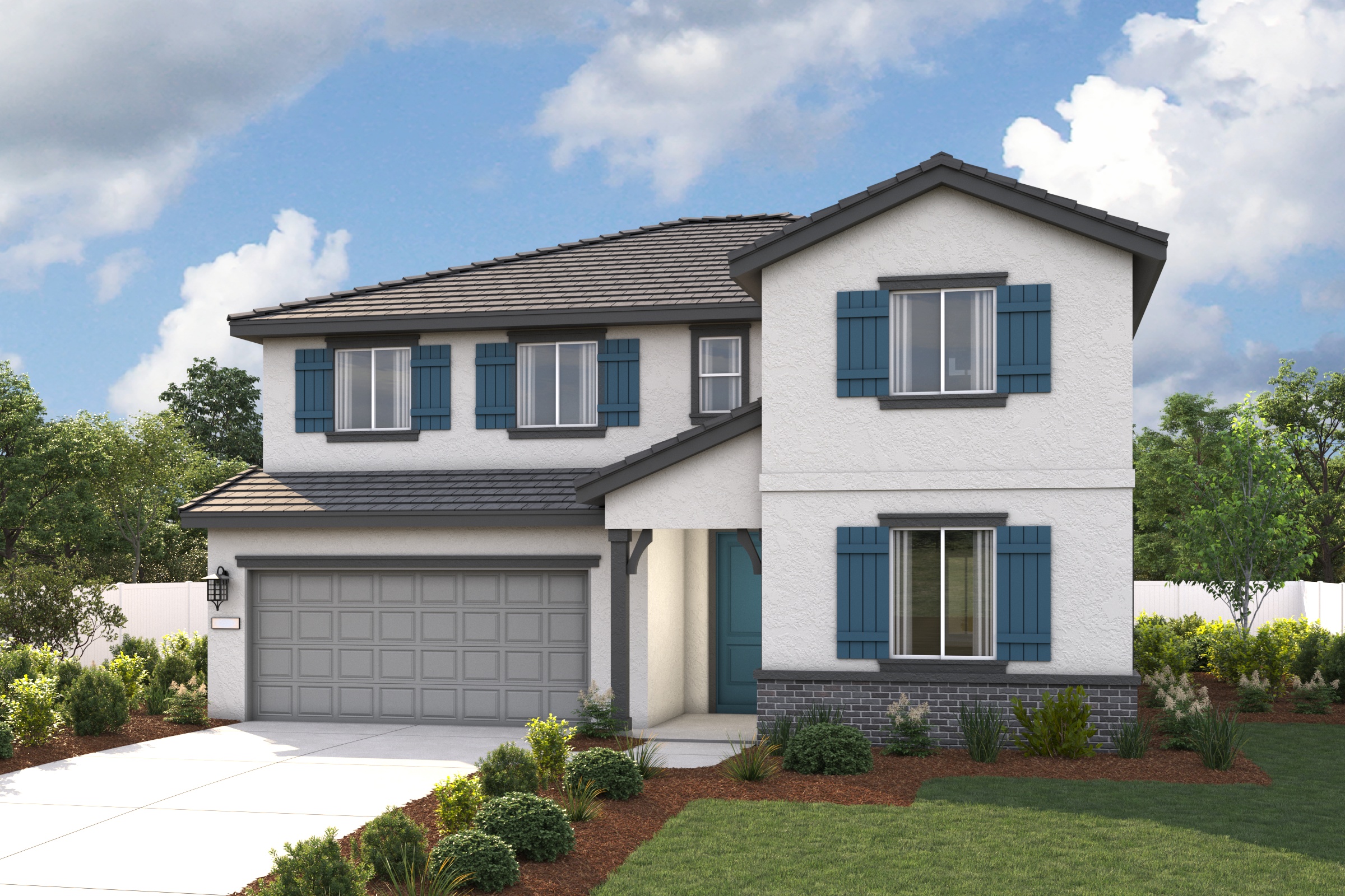 A house with a garage.