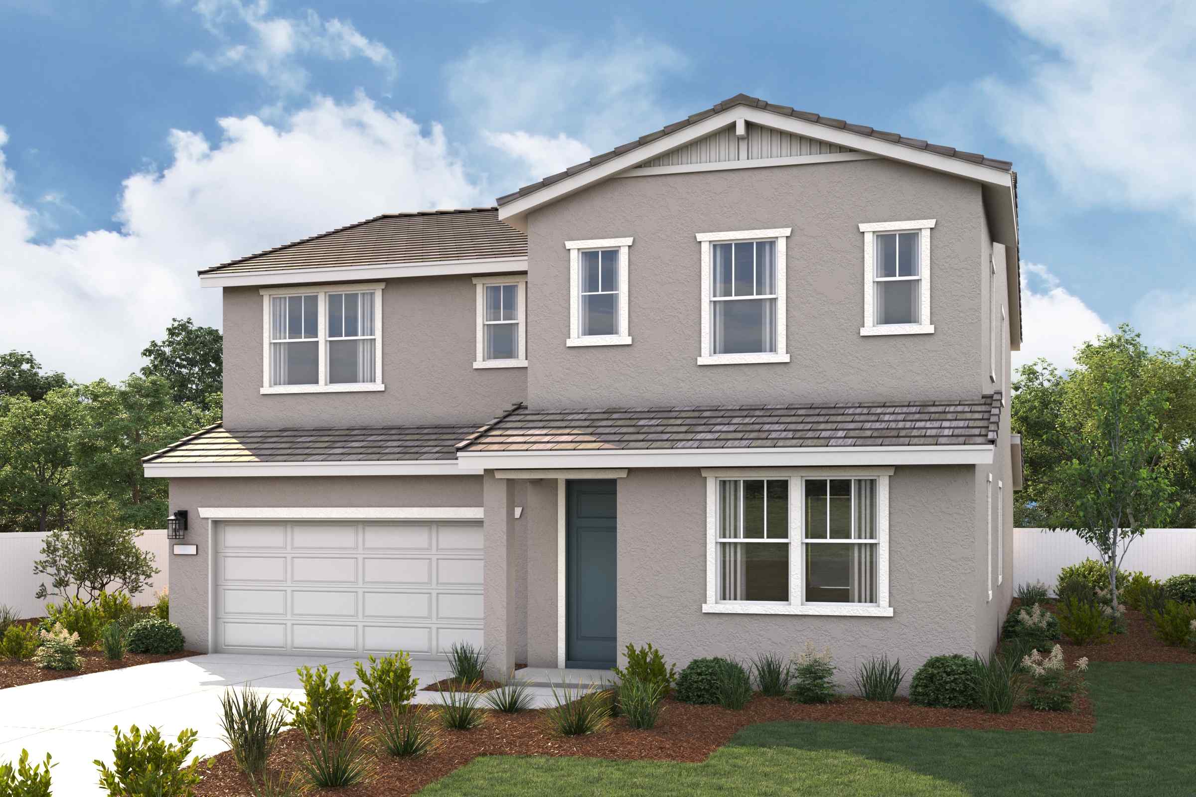 A house with a garage.