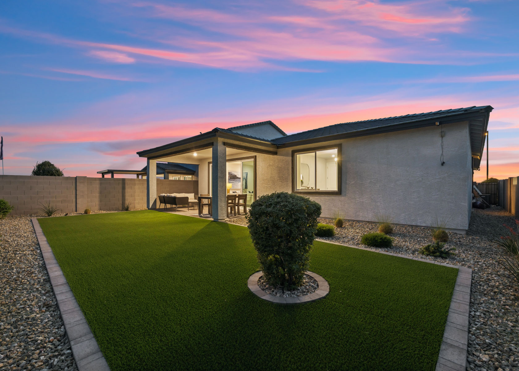 A house with a large yard.