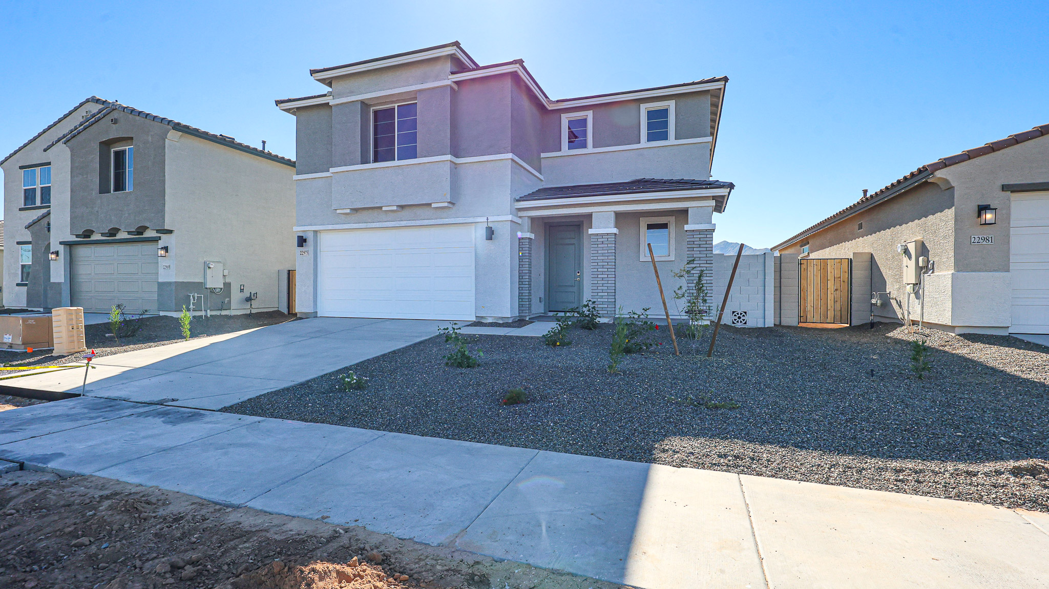 A house with a driveway.