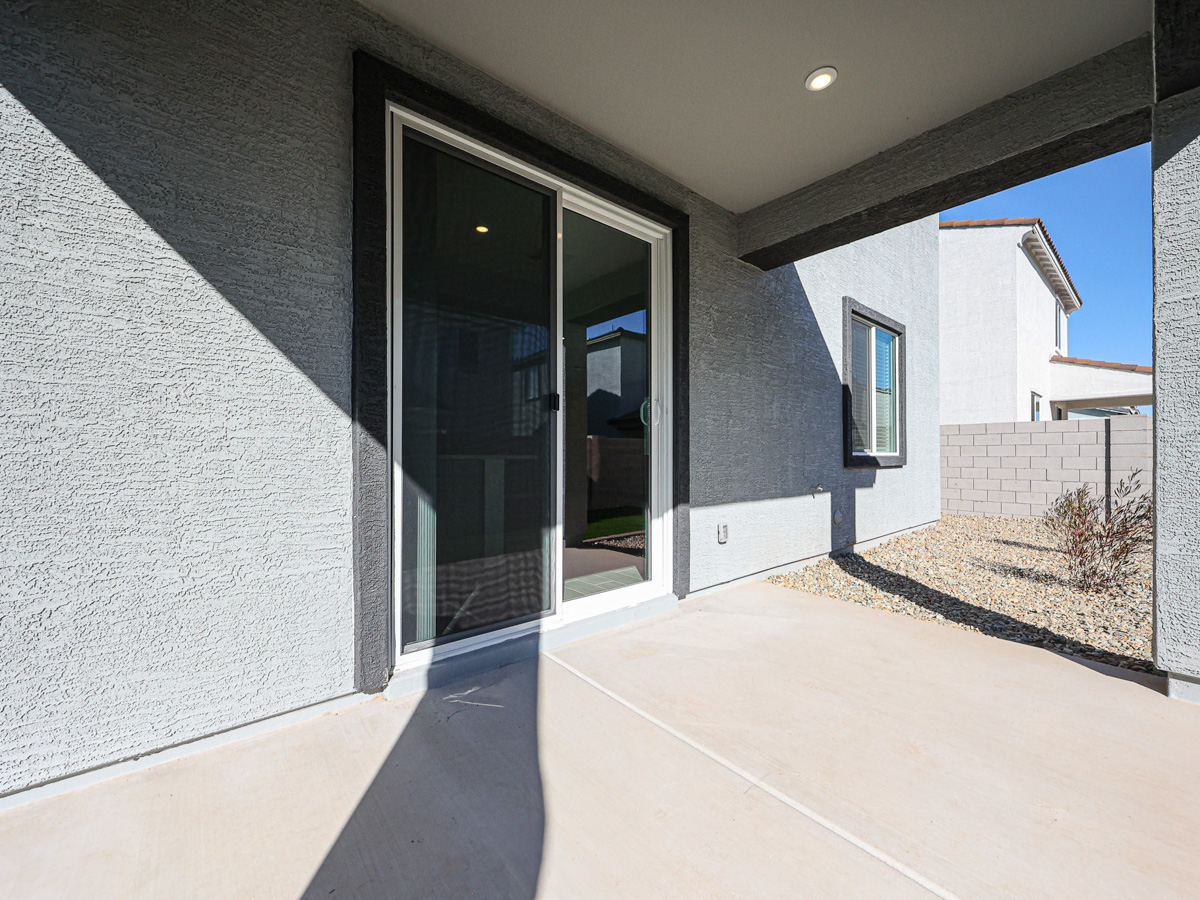 A building with a glass door.