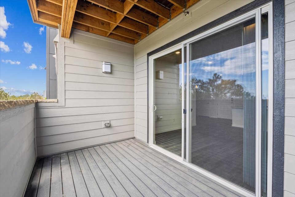 A house with a deck.