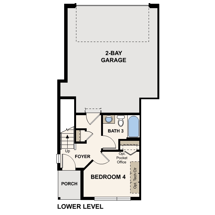 Diagram, engineering drawing. Westerly Floorplan, Lower Level