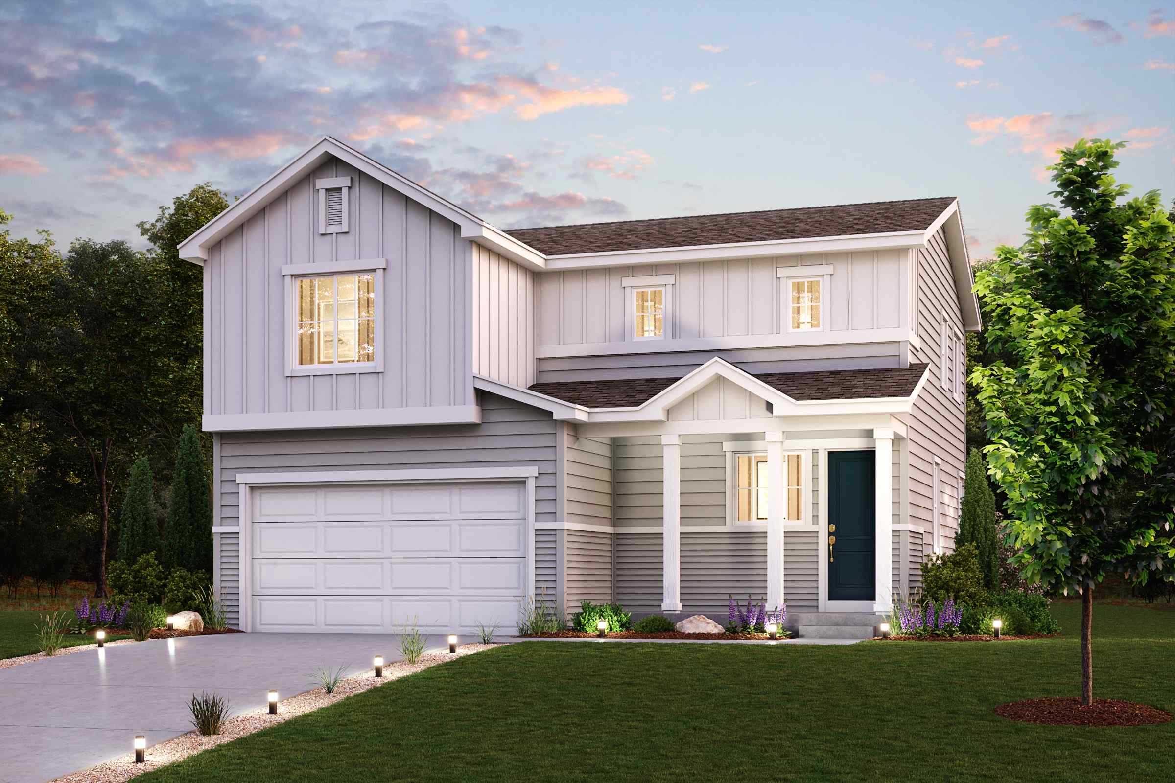 A house with a garage.