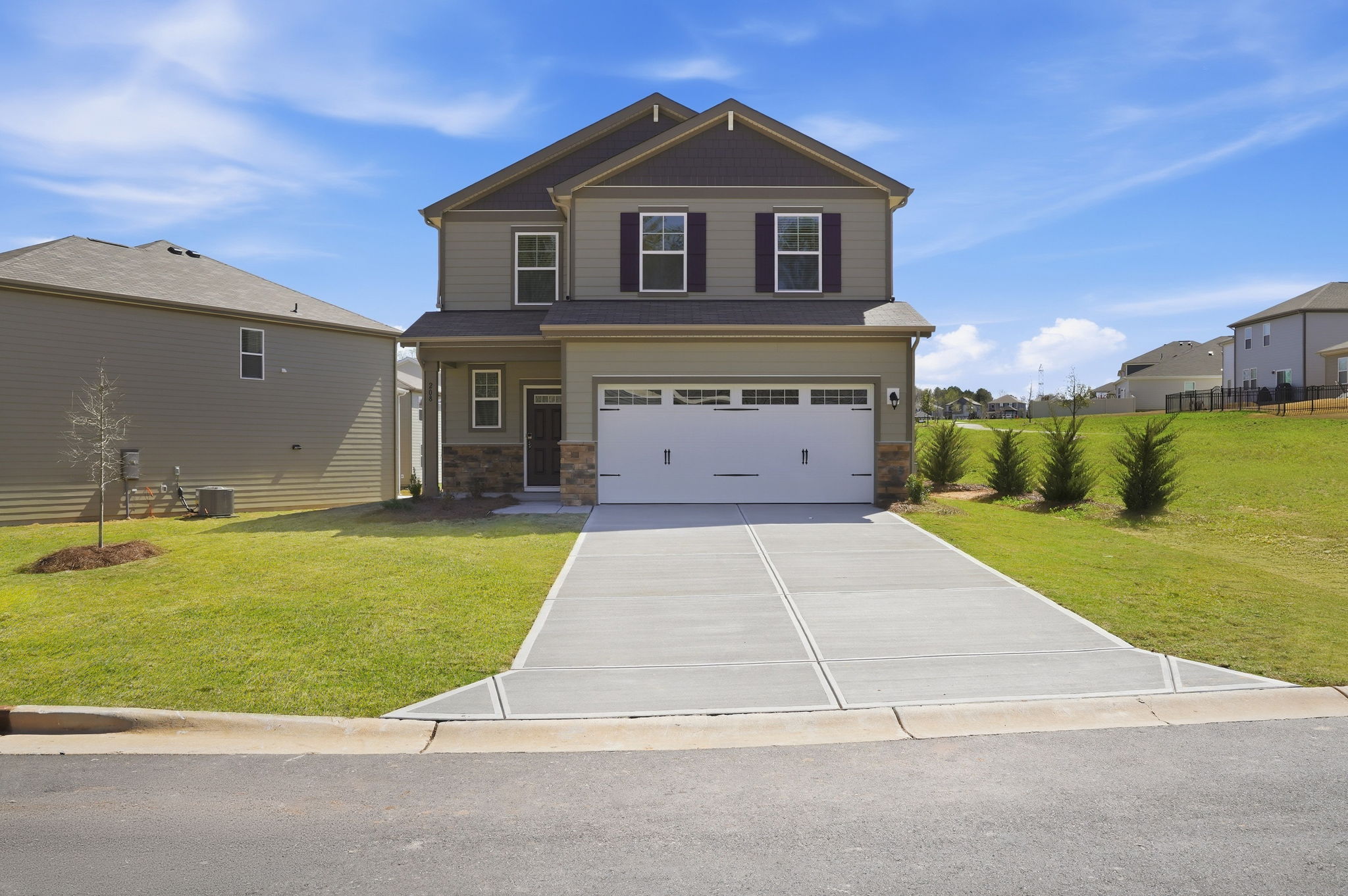 A house with a driveway.