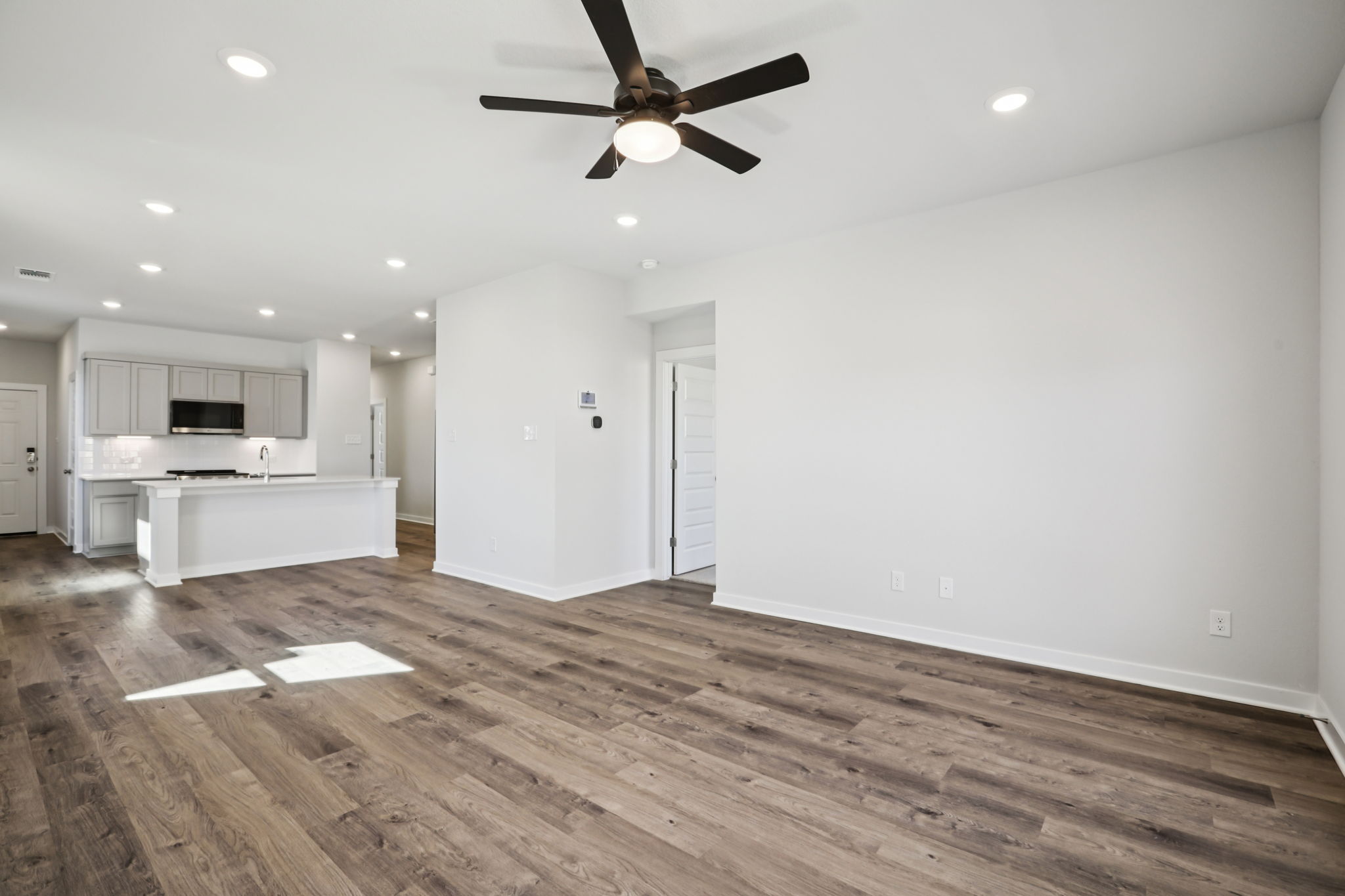 A large empty living room.