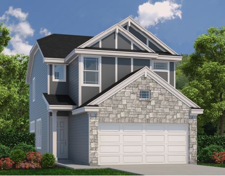 A house with a garage.