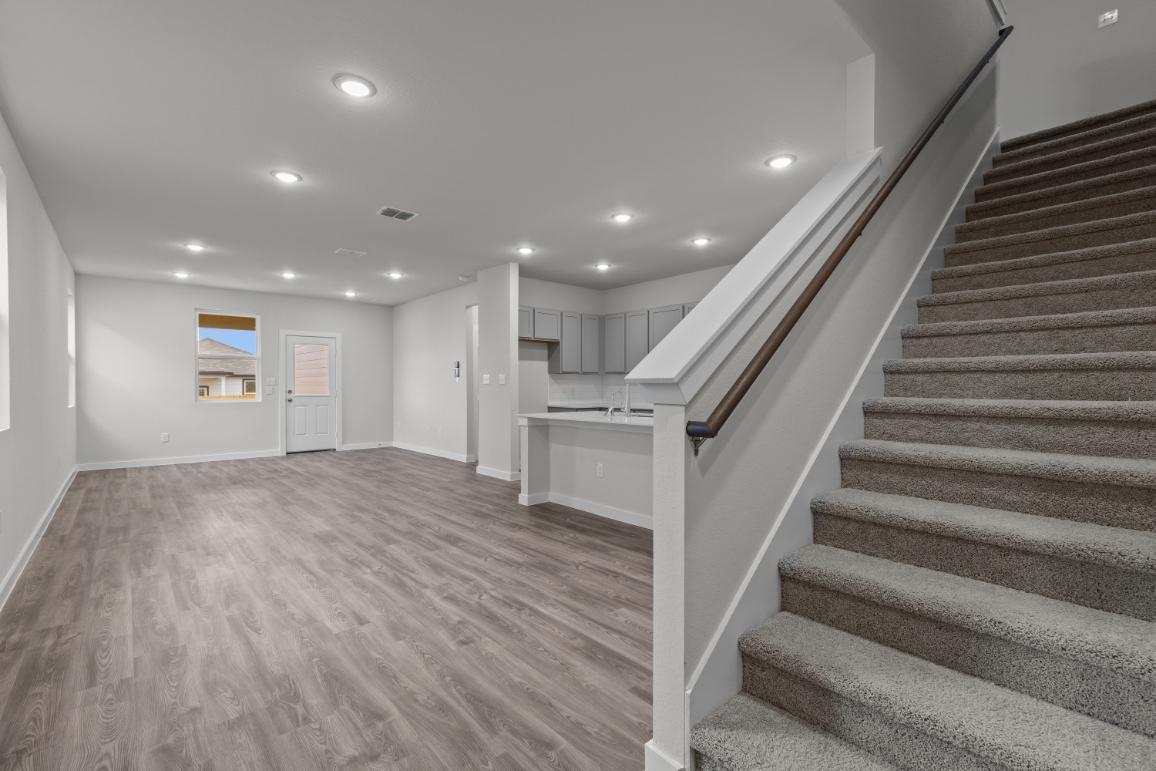 A staircase in a building.