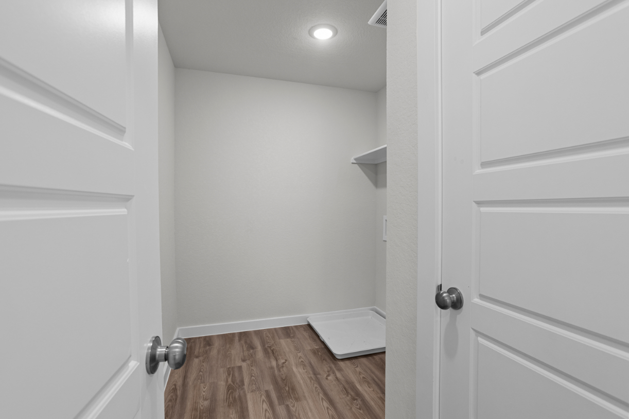 A room with white doors.