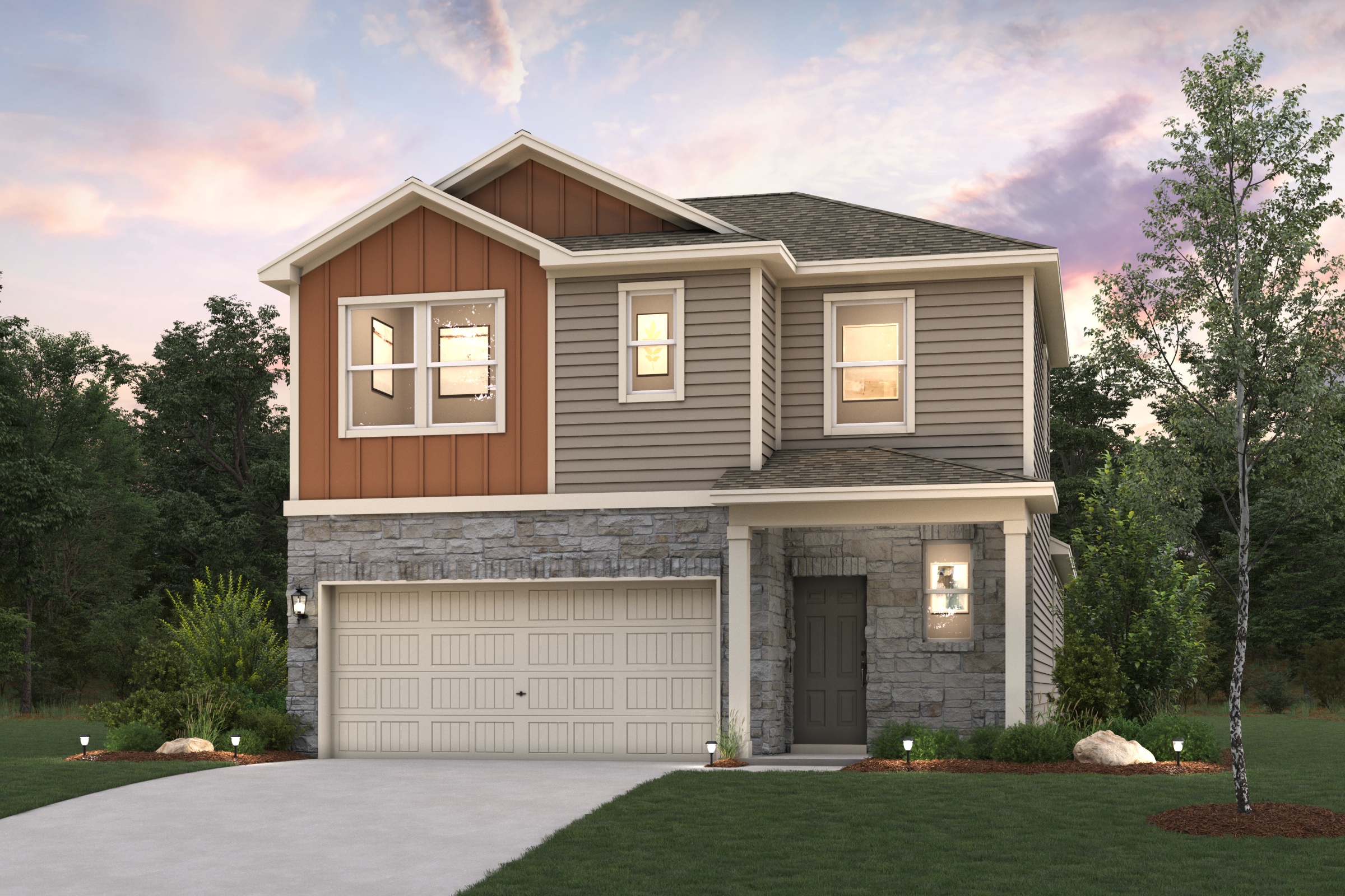 A house with a garage.