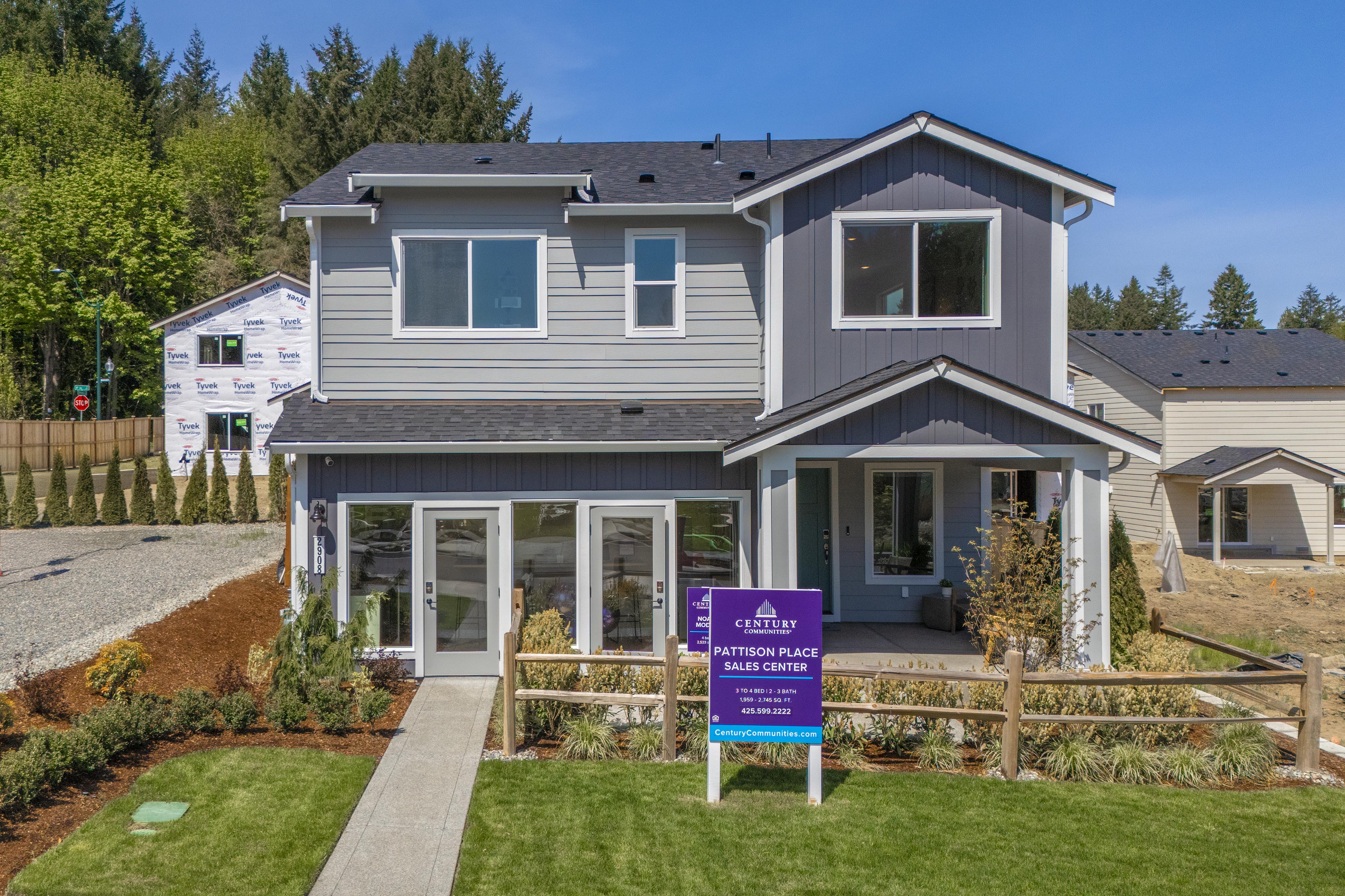 A house with a fence around it.
