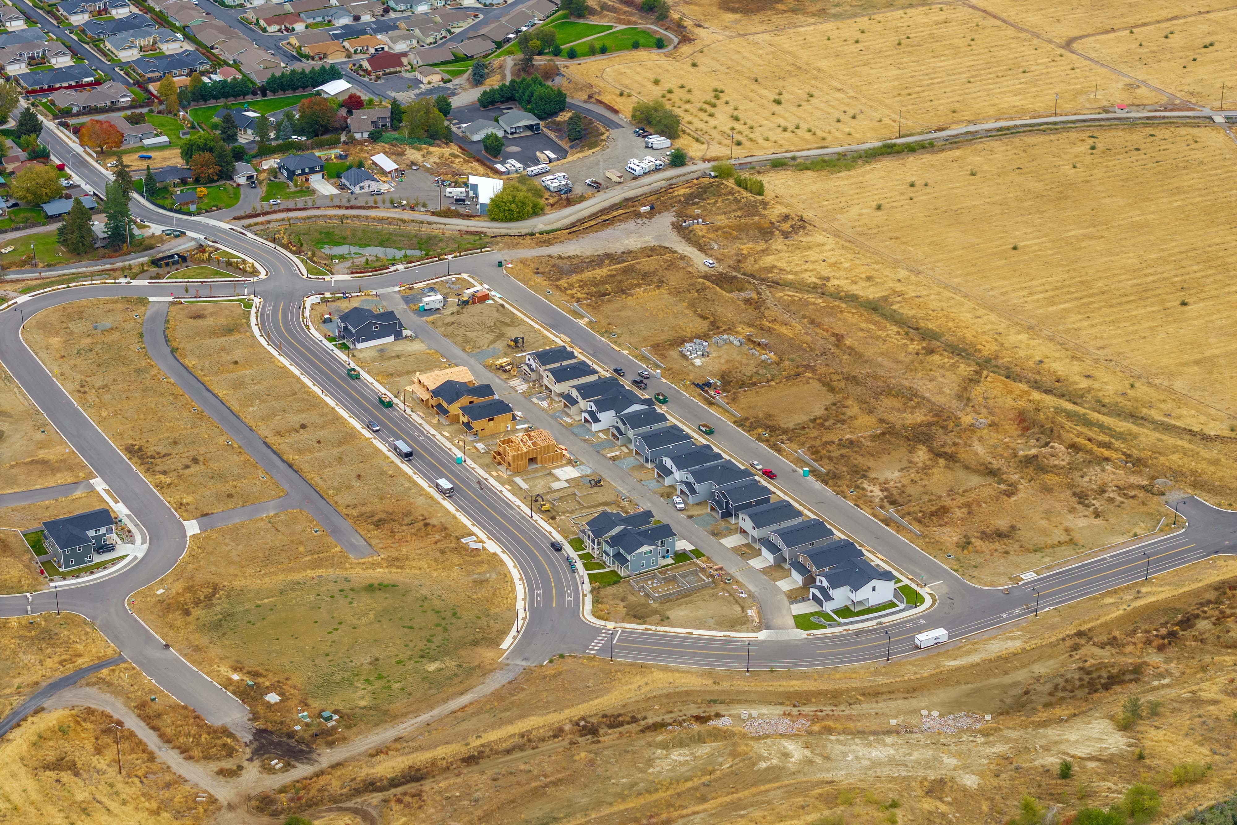 A high angle view of a road.