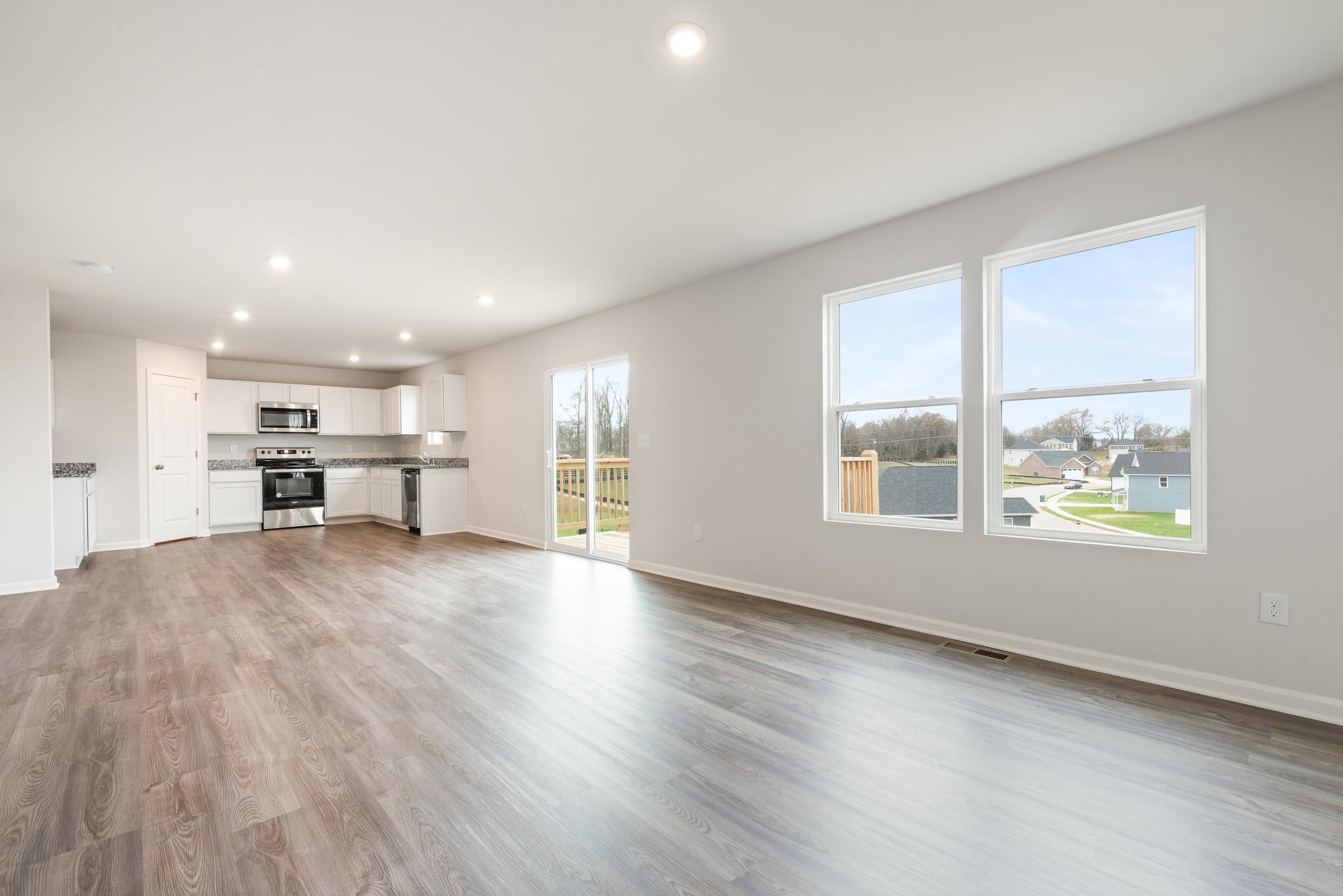 A large empty living room.